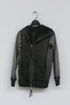 BORIS BIDJAN SABERI Dark Grey Hooded Jacket WZIPPER2 FTO00002